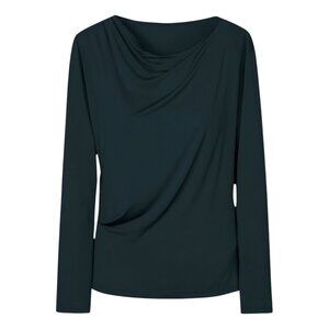 MM LaFleur Winfrey Draped Jersey Top – Black (Size S)